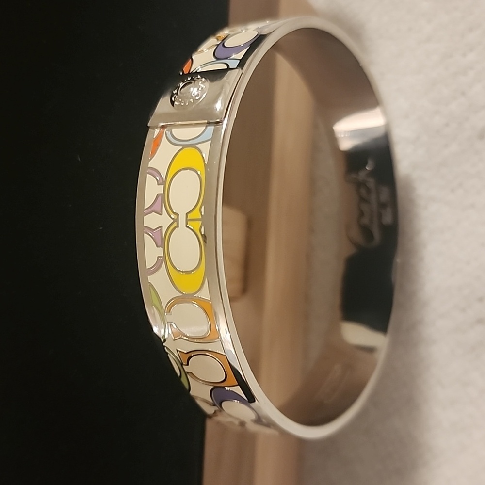 Coach bangle, dust bag, Multicolor Signature C Statement Non-hinged Bracelet